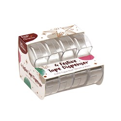 Tape Xmas w Despenser 18mm x 25m 4pk