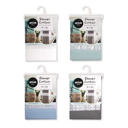 Curtain Shower w Window Asst Cols PEVA 180x180cm