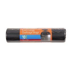 Garbage Bags Black HDPE 140L Pk10 90x112cm