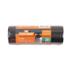 Garbage Bags Black HDPE 56L Pk20 60x80cm