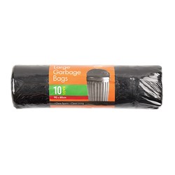 Garbage Bags Black HDPE 76L Pk10 90x80cm