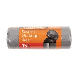 Garbage Bags Grey HDPE 35L Pk15 59x75cm