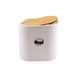 Serenity PP w Bamboo Bath Bin White 25.5x16x24.2cm