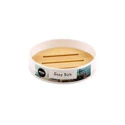 Serenity PP w Bamboo Soap Dish White Dia11cm