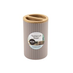 Haven PP w Bamboo Tooth Brush Holder Taupe 11.5cm