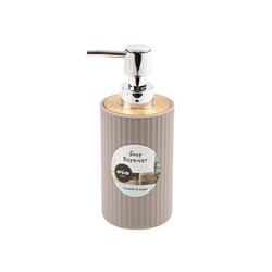 Haven PP w Bamboo Soap Dispenser Taupe 16.8cm