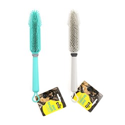 Brush Pet w Soft Rubber Bristles L26.5 2 Asstd Colours