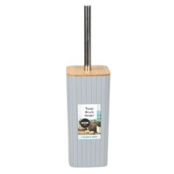 Oasis SS PP w Bamboo Toilet Brush Holder Dusty Grey 35cm