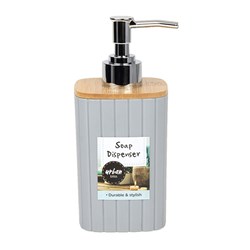 Oasis SS PP w Bamboo Soap Dispenser Dusty Grey 11.5cm