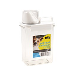 Pet Food Container w Lid 2.3L Plastic 24.5x10.5x14.5cm