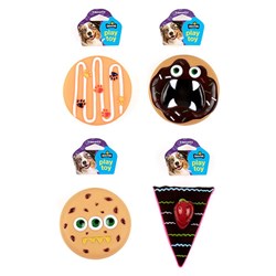 Dog Toy Donut / Cake Slice Squeaky Vinyl 4 Asstd 11/13cm