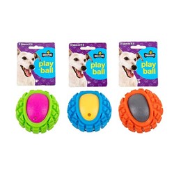 Dog Toy Ball TPR 8cm Squeaky 3 Asstd Colours
