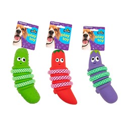 Dog Toy Vegetable Latex 20cm Squeaky 3 Asstd