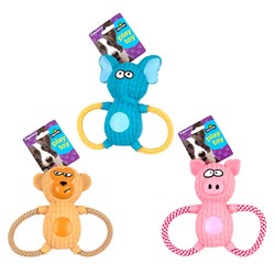 Dog Toy Animal Latex 19cm Squeaky 3 Asstd