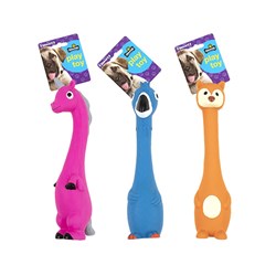 Dog Toy Animal 29cm Squeaky 3 Asstd Unicorn Bird Fox