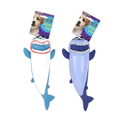 Dog Toy Shark 28cm Squeaky 2 Asstd