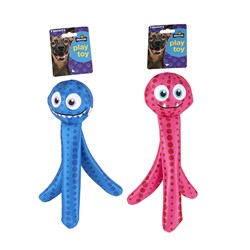 Dog Toy Octopus Squeaky Ball Pink/Blue 30cm 2 Asstd Colours