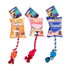 Dog Toy Snack Pack w Ball 3 Asstd Colours 40cm