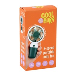 Fan Mini Portable USB Recharge 7.7x3.5x 14cm Asstd Colours
