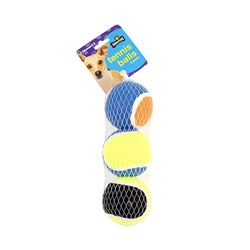 Dog Toy Squeaky Tennis Balll 7cm Pk3