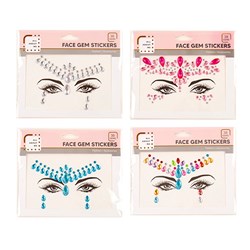 Cosmetic Face Art Sticker 4 Asst Cols