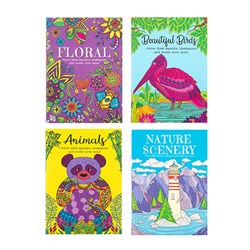Book Colouring Adult A4 210 x 295mm 4 Asst