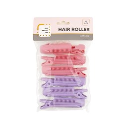 Hair Styling Roller w Clip 6pk 2 Asst