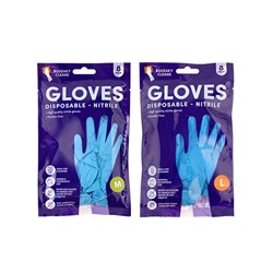 Gloves Disposable Nitrile 8pk Asst Sizes M/L