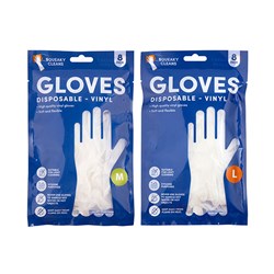 Gloves Disposable Vinyl 8pk Asst Sizes M/L