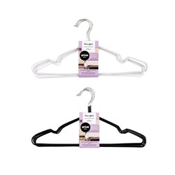 Hanger Slim Non Slip 8pk PVC Coated 40x20cm 2 Asst Cols