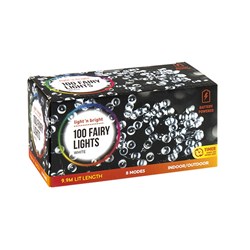 Lights Fairy White 8F Battery Operated Pk100