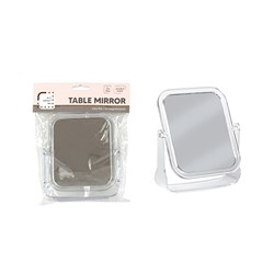 Mirror Plastic w Stand Clear 120x140mm Rectangle