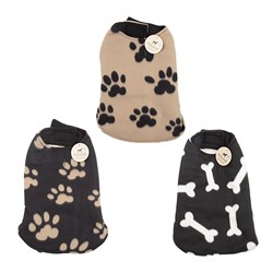 Pet Jacket Fleece Printed 45cm 3 Asstd Colours