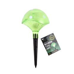 Stake Light Mushroom 1L Solar 10x21cm Green Top Pk1 PDQ