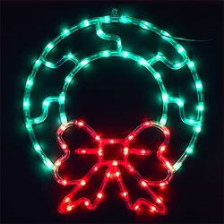Light Garland Wreath Plastic 78L Red/Green 43cm B/OP Pk1