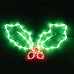 Rope Light Holly Leaf 57L Red/Green 45x32cm LV