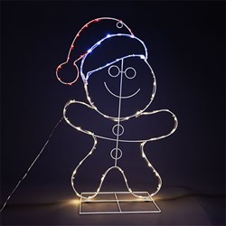 Gingerbread Man w Santa Hat 2D H76cm 74L W,W LV