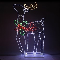 Deer w Bow 164L W.White 2D H92cm LV