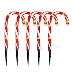Stake Lights Candy Cane 25L W.W H36cm 2F Solar Pk5