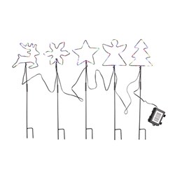 Stake Lights 5 Asstd Decs 100L Multicolour H42cm Solar