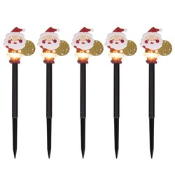 Stake Lights Santa 5L H36cm 2F Solar Pk5