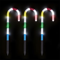 Stake Lights Candy Cane 18L Rainbow Effect H28.5cm B/OP