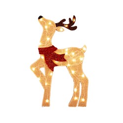 Deer 2D w 30L W.White H55x38x1.9cm B/OP