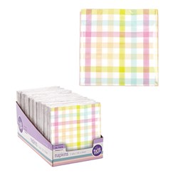 Serviettes Napkin 16gsm 20pk 33x33cm Checkered
