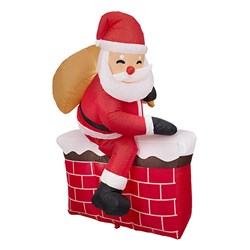 Inflatable Santa On Chimney 1.5m