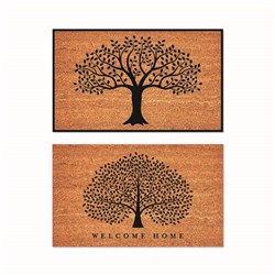 Mat Coir 2 Design Multi Col Rubber Backed 45x75cm