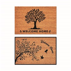 Mat Coir 2 Design Multi Col Rubber Backed 40x60cm