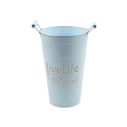 Tin Can Metal Pot 24x30cm Blue