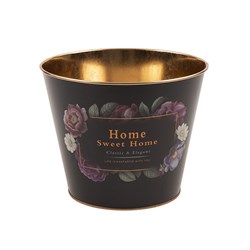 Tin Can Metal Pot 20.5x16cm w Print