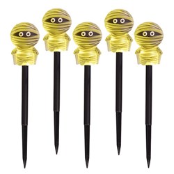 Halloween Mummy Stake Lights 30L Pk5 2F Solar PDQ